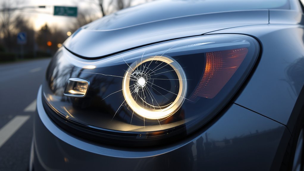cracked headlights reduce visibility