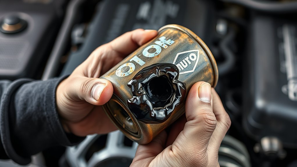 oil filter replacement signs
