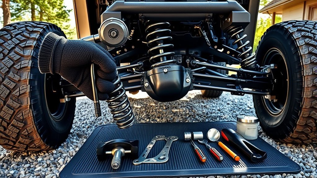 prepare vehicle for lifting