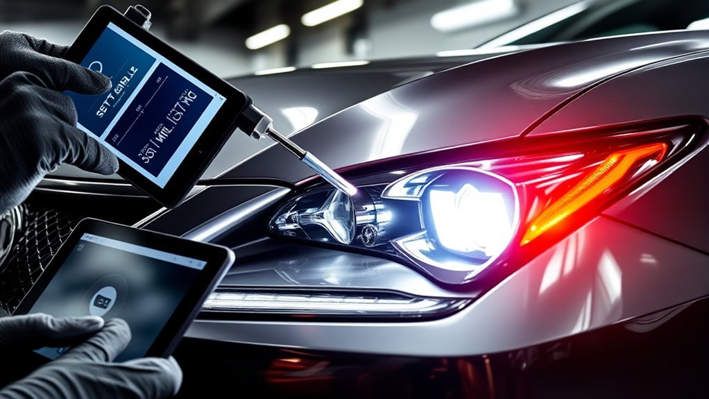 testing headlights and connections